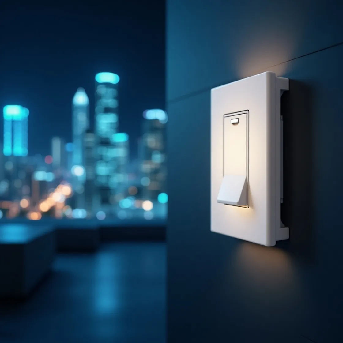Interruptor inteligente moderno para control de iluminación domótica